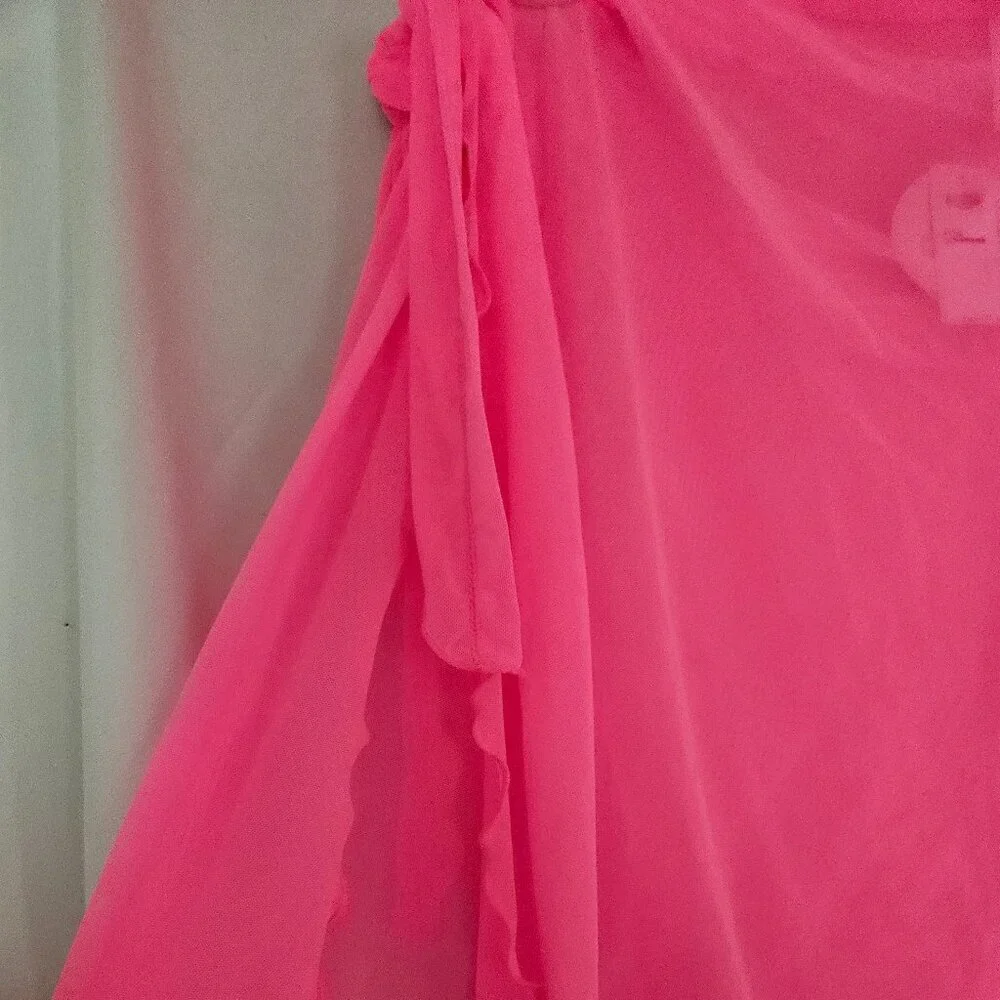 Decree Summer Daze Swim Adjustable Skirt Tie Wrap Full Coverage Electric Pink XX